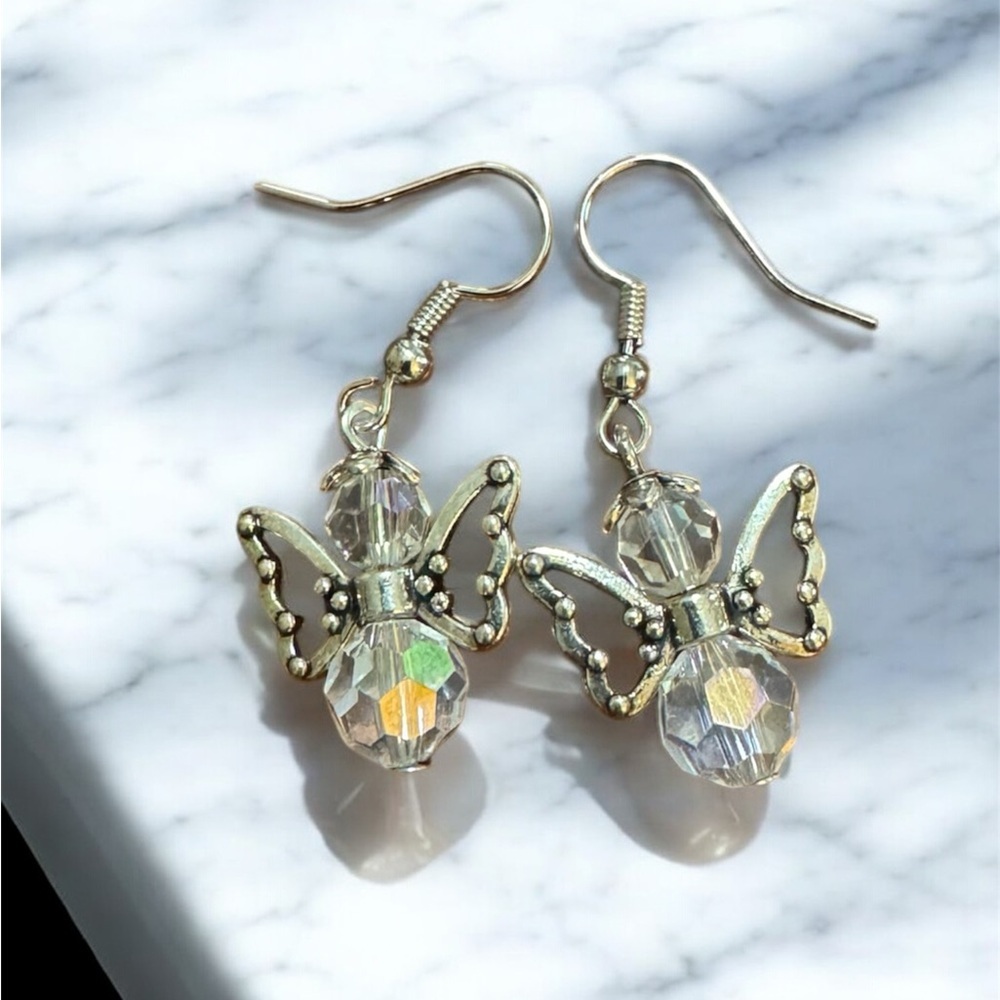 Gold Angel Earrings